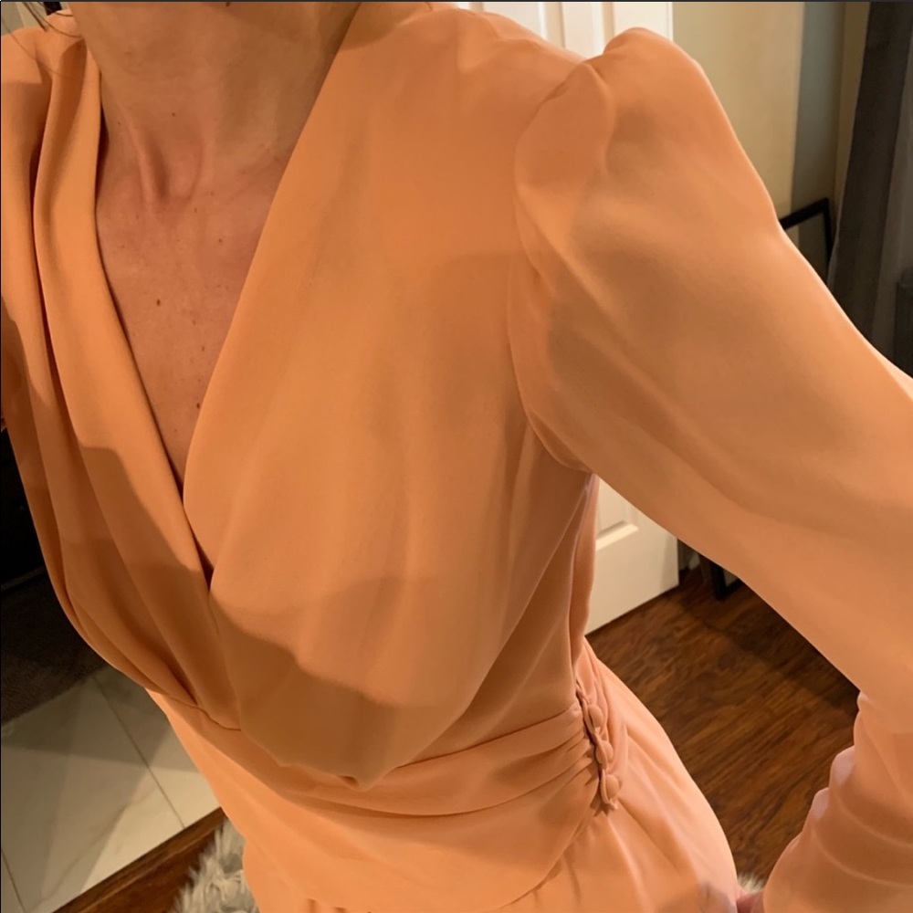 Vintage Miss Elliette peach stunning 1970 dress